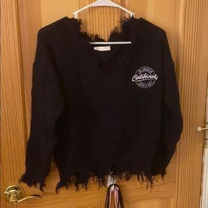 Black Raw Trim Sweater